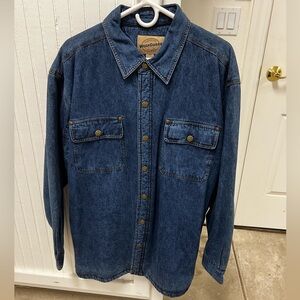 Men’s Large Denim Snap Shirt with Fleece Lined Interior